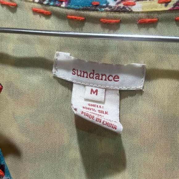 Sundance 100% Silk Patterned Tunic Blouse Size Medium - Picture 3 of 7